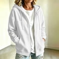 thumbnail image 4 of VSSSJ Women's Hoodie Sweatshirts Relaxed Fit Zip Up Long Sleeve Drawstring Pocket Casual Sweatshirt Jacket Top Fall Winter Outfit White S, 4 of 9