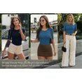 thumbnail image 6 of MOYIKO Half Sleeve T Shirts for Women Summer Trendy Crewneck Tops Spring Casual Slim Fitted Basic Tees, 6 of 7