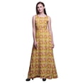 thumbnail image 1 of Bimba Feuilles Femmes Imprimé Long Débardeur Maxi Robe de Villégiature Tenue de Soirée - Grand, 1 of 5
