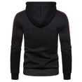 thumbnail image 3 of WTOBBY Men's Contrast Color Zip Up Hoodie, Sporty Casual Jacket Style Sweatshirt with Hood for Outdoor Workout, Lightweight Breathable Street Fashion,Black L, 3 of 3