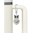 thumbnail image 3 of Delight Jewelry Goldtone Big Sister Rock on Clear Crystal Heart - Silvertone Bow Charm Accessory for Tumblers and Thermal Cups, 3 of 4