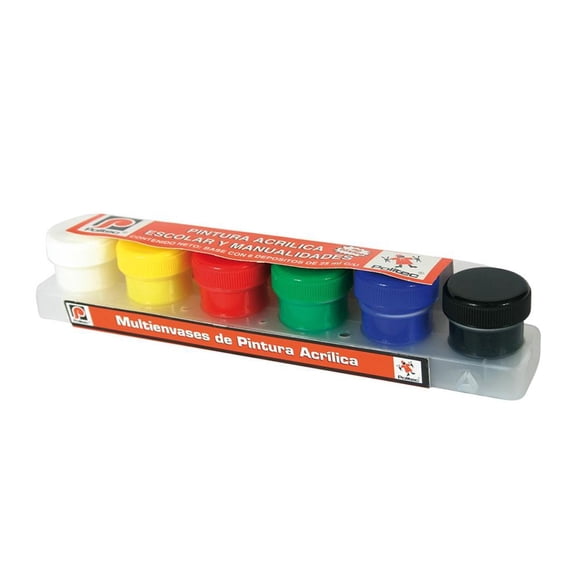 Pintura Politec Acrílica Multicolor 6 Piezas  de 25 ml c/u