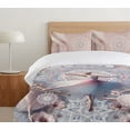 thumbnail image 4 of Ambesonne Ballerinas Duvet Cover Set, Dreamy Ballet Dancers, King, Pink Blush Blue Grey, 4 of 4