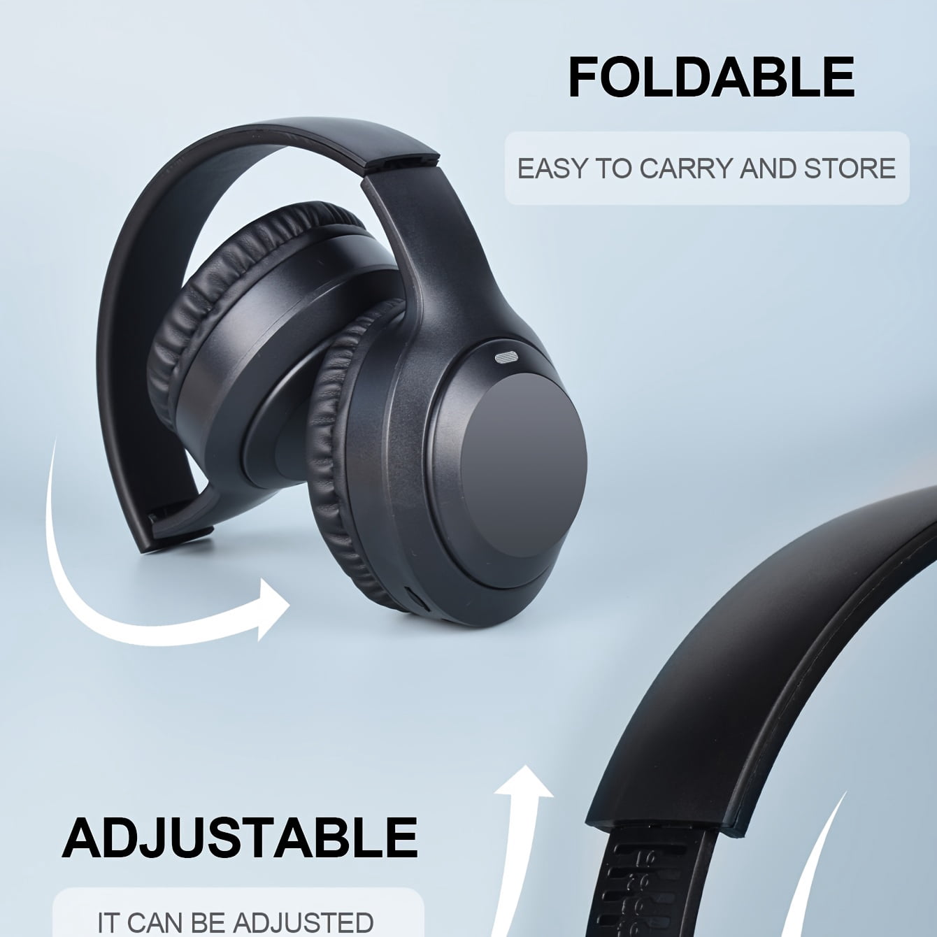 Wireless Headphones with Noise Cancellation That Can Be Worn on The Head, Offering 65 Hours of Playback. These Wireless Headphones Come with a Microphone, Are Foldable And Lightweight, And Provide