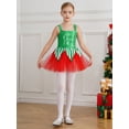 thumbnail image 3 of iiniim Girls Christmas Ballet Dance Dress Leotard Mrs Santa Elf Costume for Performance Green 8, 3 of 7