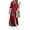 Wine Red Grey, variant on Women's Long Sleeve Button Down Shirt Dress Spring Casual Maxi Dresses Loose Fit Blouse Dress with Pockets