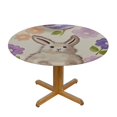 thumbnail image 3 of HAOXIT Easter Pastel Egg and Bunny Round Flannel Backed Tablecloth - Easter Egg Floral Print Round Tablecloth with Flannel Backing, Round 38-42, 3 of 8