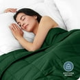 thumbnail image 3 of Bare Home 17 lbs Weighted Blanket for Adults - 60" x 80" - 210tc Twill Cotton, Forest Green, 3 of 10