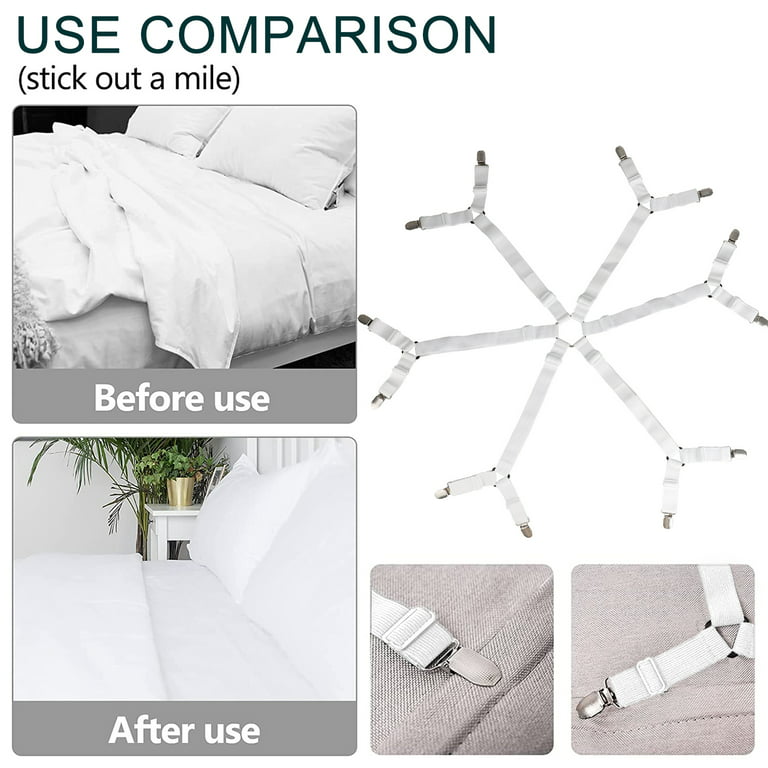 6 Sides Bed Sheet Clips Mattress Suspender Straps Bed Cover Holder Grippers
