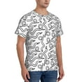 thumbnail image 2 of Bixox Men's Hand Drawn Snake Printed Short Sleeve Skinny Athletic T-Shirt, 2 of 6