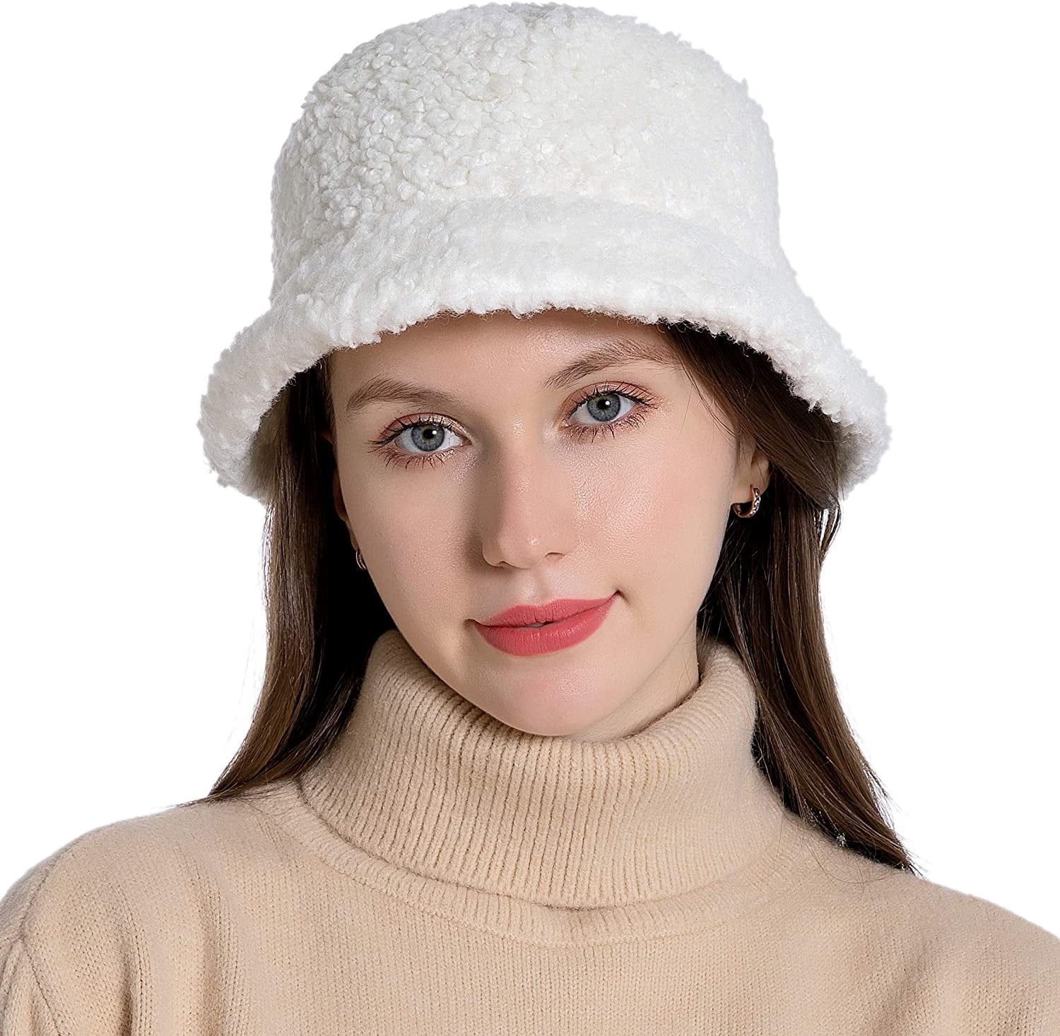 Women Winter Bucket Hat Vintage Cloche 