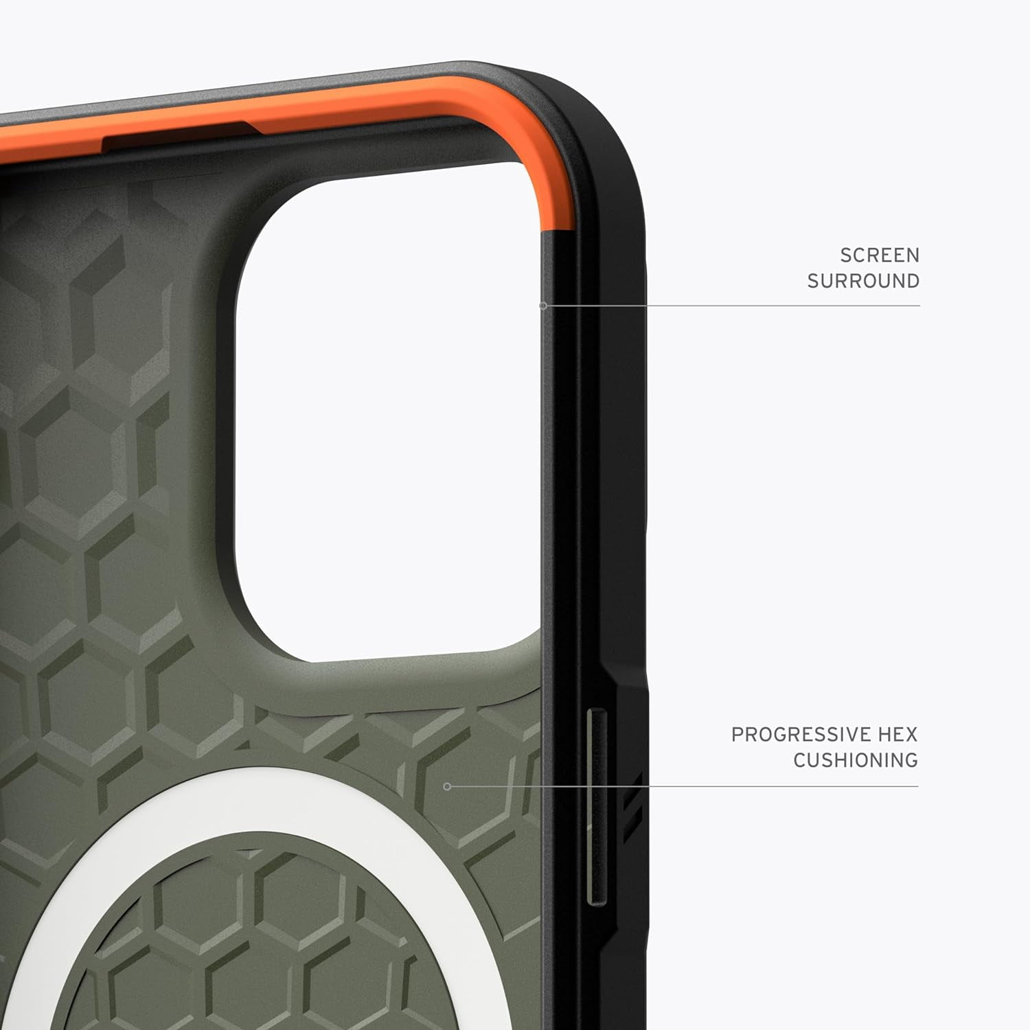 UAG iPhone 15 Pro Case 6.1" Civilian Olive Drab Built-in Magnet Compatible with MagSafe Charging Rugged Military Grade Dropproof Protective Cover by URBAN ARMOR GEAR