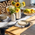 thumbnail image 4 of Marble Black Round 13 Inch Placemats Set of 8, Abstract Gold White Brick Stone Motif HeatResistant Non Slip Place Mats for Dining Table, Wipeable Braided Kitchen Table Mats for Housewarming, 4 of 9