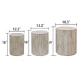 thumbnail image 5 of Set of 3, Rounded Wood Coffee Tables, End Tables, Plant Stands,Decorative Accent Pieces - Whitewashed Wood Finish, 5 of 7