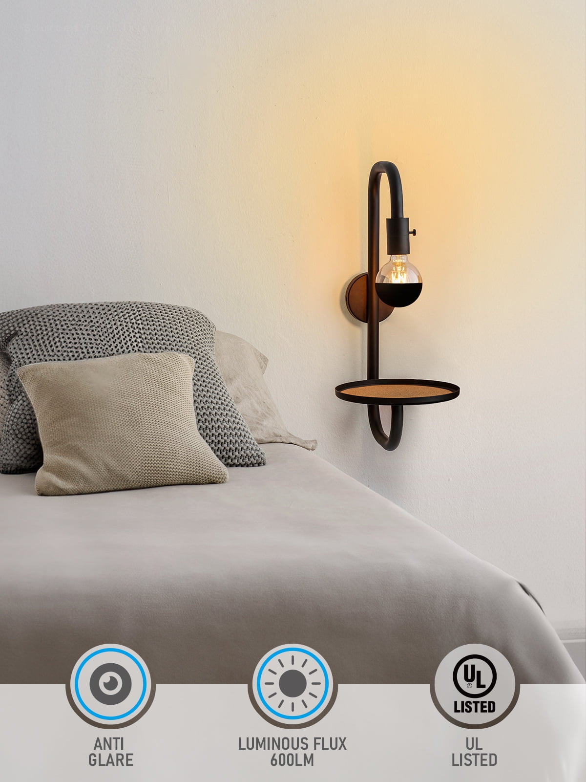6 Pack G25 LED Dimmable Light Bulb, 7W (75W Eqv.), Half Chrome Anti Glare Bulbs, UL Listed, E26 Base, Decorative Black Dipped Globe Light Bulbs for Bathroom, Vanity, Mirror, 3000K Warm White
