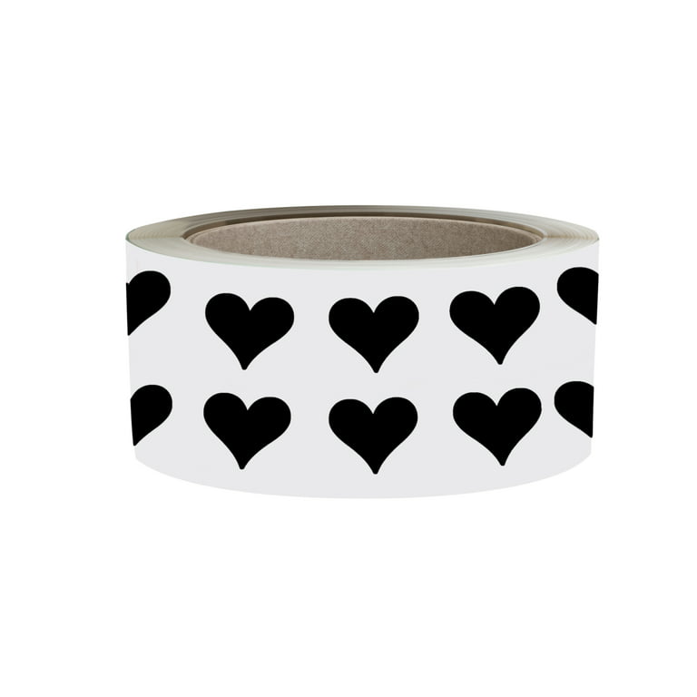 Royal Green Small Hearts Sticker Roll 1/2 inch Black Heart Labels for Arts,  Crafts, Party Supplies, and Scrapbooking 13mm (0.5 inch) - 1250 Pack