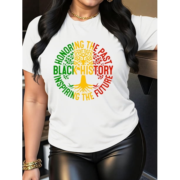 Camisetas divertidas para mujer, con estampado de animales, manga corta, cuello redondo, para verano, casual, holgadas, ligerasOutdoor Adventures | Women's Inspirational Black History Month T-Shirt