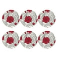 thumbnail image 2 of Bingfone Vintage Leaves And Anemone Flowers In Red Grey Leather Drinks Coasters With Set Of 6,Suitable For Home Kitchen,Coffee Cup Coasters Home Gift, 2 of 9