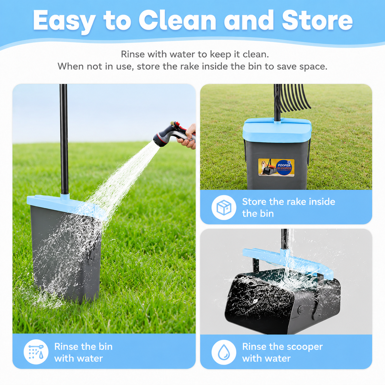 Faboho Pooper Scooper, 46" Adjustable Handle photo 3