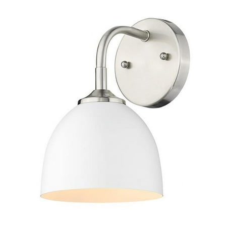 

Golden Lighting Zoey 1-Light Wall Sconce in Pewter in Pewter/Matte White Shade