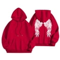 thumbnail image 5 of Women's Hoodies Sweatshirts Graphic Sweatshirt for Women with Long Sleeve Hoodie Tops Preppy Style Casual Pullover for Everyday Wear Red S, 5 of 5