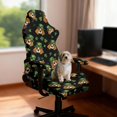 thumbnail image 3 of SCRAWLGOD St. Patrick's Day Shamrock Dog Hat Print Green Black 4 Pieces Gaming Chair Covers with Armrest Covers Machine Washable Gaming Chair Slip Cover Set Breathable Rotating Armchair Slipcovers, 3 of 7