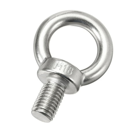 

M18x30mm Thread 35mm Inside Dia 59mm OD 304 Stainless Steel Lifting Eye Bolt
