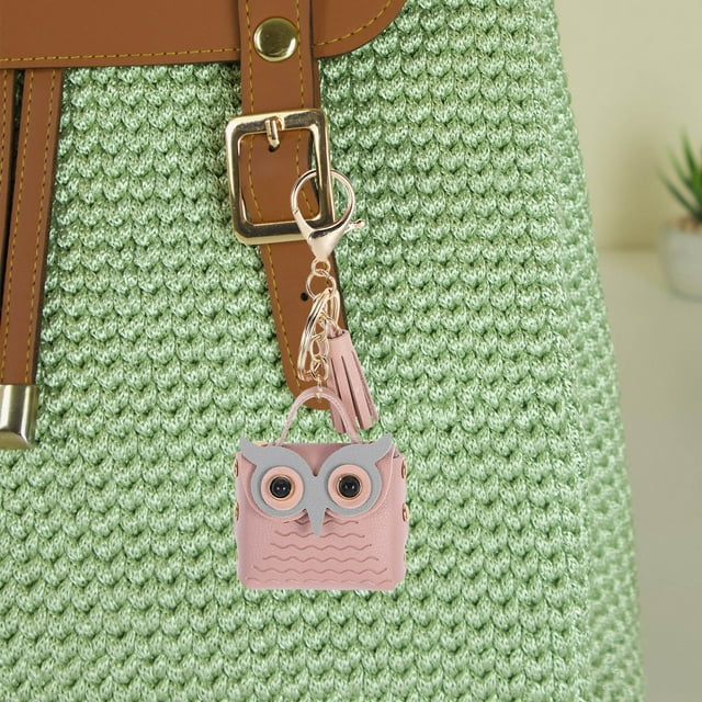 unbranded Llavero Rosa De Cuero PU Multifuncional Para Casa Y