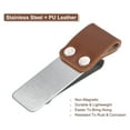 thumbnail image 5 of Uxcell 50mm Stainless Steel Clip with PU Leather Pen Loop Holder, Silver, Brown 2 Count, 5 of 5