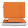 thumbnail image 3 of Mosiso Polyester Vertical Style Water Repellent Laptop Sleeve Case Bag Cover with Pocket for MacBook Air 13 inch M3 M2 M1 2018-2024 / Pro 13 inch M2 M1 2016-2024, Orange, 3 of 5