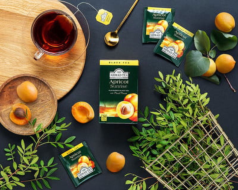 Ahmad Tea Apricot Sunrise Black Tea Bags, 120 Ct (6 Boxes of 20)