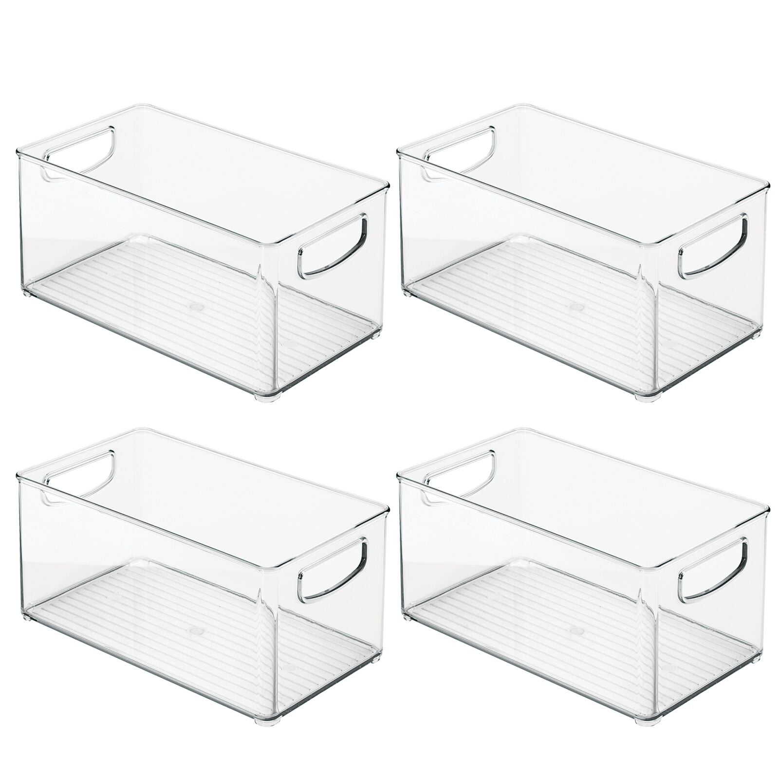 Clear Caddy Basket Tidy Handle Storage Organiser Bathroom Kitchen Cupboard Shelf 