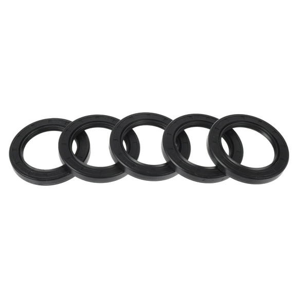 Sello de aceite universal Unique Bargains TC de doble labio con resorte de acero, sello de eje rotativo 45x65x8mm, alta presión, caucho NBR negro, 5 Pcs