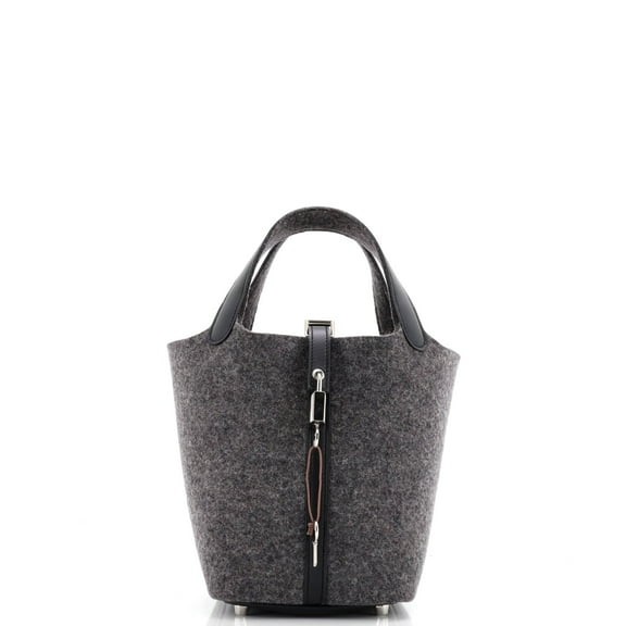 Pre-Owned Picotin Lock Bag Felt with Leather PM By Rebag