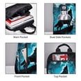 thumbnail image 4 of Naloa Blue Full Moon Wolf Print Lightweight DayBackpack Suitable for school, work, shopping, travel, etc., 4 of 5