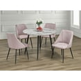 thumbnail image 2 of Round Faux Marble 5 Piece Dining Set With Pink Velvet Chairs, 2 of 2