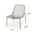 thumbnail image 4 of Tcbosik Set of 2 Outdoor Stackable Chairs, Modern Lounge Chair, Metal Armless Chair for Porch, Garden, Patio, Backyard, Green, 4 of 10