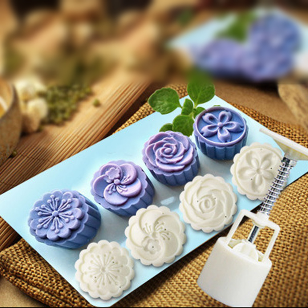 50g Round Flowers Moon Cake Mold Mooncake Decors Cookie 50g Round Flowers Moon Cake Mold Mooncake Decors Cookie