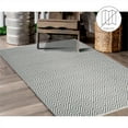thumbnail image 2 of FH Home Machine Washable Area Rug - Hand Woven, Stain Resistant, Pet Friendly - Premium Recycled Polyester Yarn - Diamonds - Kitchen, Bathroom, Laundry Room - Veria - Gray & White - 3 x 5 ft, 2 of 8