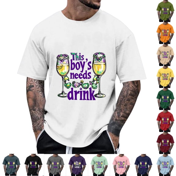 Nmnitkp Mens Shirts Crew Neck Funny Shirts Print Cool T Shirts Graphic Design Casual Summer Short Sleeve Fashion Tees Shirt for Men White,L