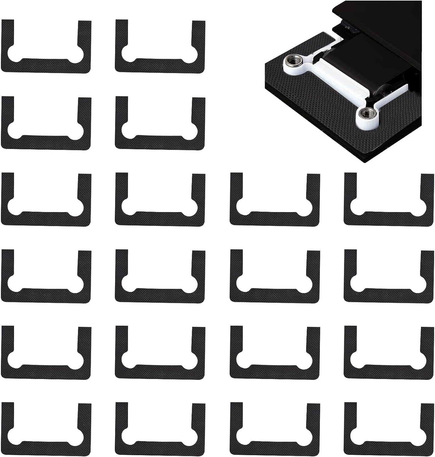 Gasket Replacement Kit for Hinges, 20PCS Rubber Shower Doors Hinge Replacement Part Black Anti