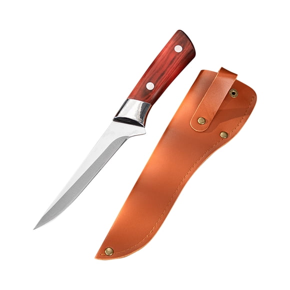 SPOORYYO Boning Knife, Stainless Steel Fillet Tool with Ergonomic Pakkawood Handle, Flexible Meat Cutting and Skinning Knife for Home Chefs and Fish Preparation