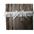 thumbnail image 4 of Ivory Wedding Bridal Garter with Rhinestone Satin Bow and lace for Brides, 4 of 4