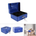 thumbnail image 4 of Caja De Efectivo Con, 1 Pieza Mini Portátil De Hierro Petty Con Llave Dinero Moneda Combinación Cerradura Caja Fuerte Gabinete De Metal Cajas Fuertes Seguridad Hogar Azul Para, 4 of 8