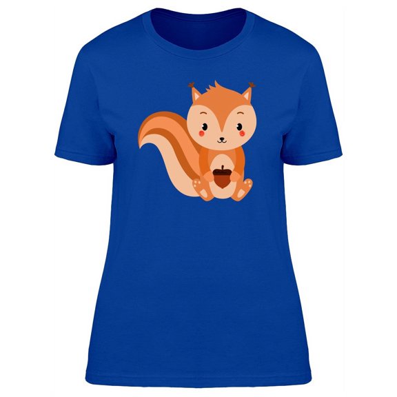 Adorable Squirrel Cute Cartoon T-Shirt Women -Image by Shutterstock, Female x-Large