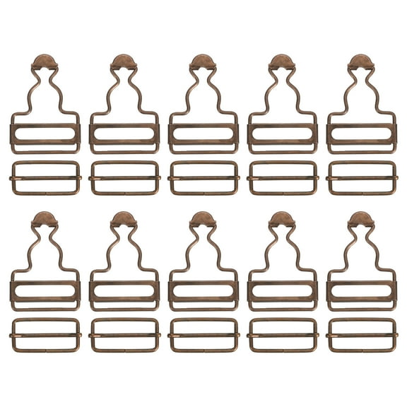 Overall Buckles 10 Sets Metal Suspender Replacement Buckles 32mm Copper Tone