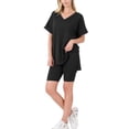 thumbnail image 4 of FashionMille Women's 2-Piece Oversized Tunic Top & Biker Shorts Set, Black, 4 of 4