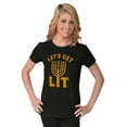 thumbnail image 3 of Hanukkah Menorah Let's Get Lit Womens Slim Fit Graphic Tee Brisco Brands S, 3 of 5