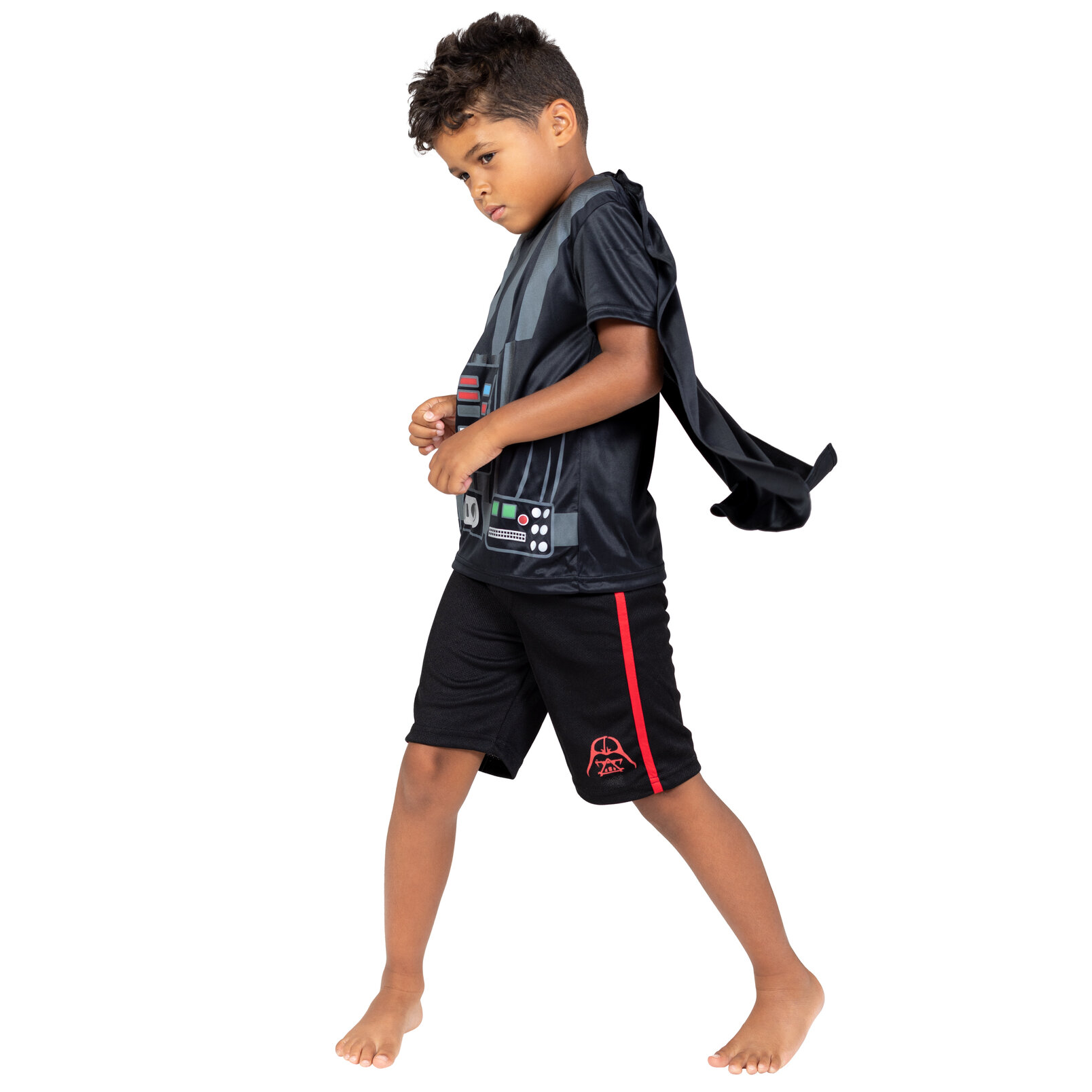 Star Wars Darth Vader Toddler Boys Costume T-Shirt Shorts and Cape 3 Piece Toddler to Big Kid - image 4 of 5