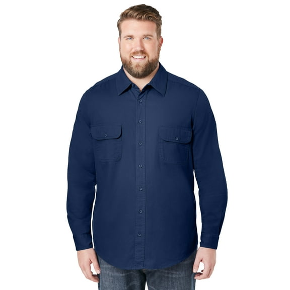 Boulder Creek by KingSize Men's Big & Tall Long Sleeve Denim And Twill Shirt